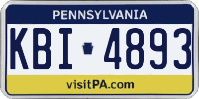 PA license plate KBI4893