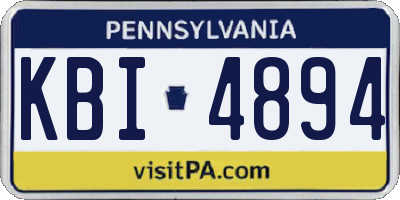 PA license plate KBI4894