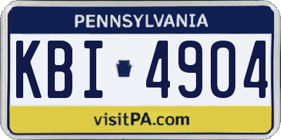PA license plate KBI4904