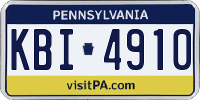 PA license plate KBI4910
