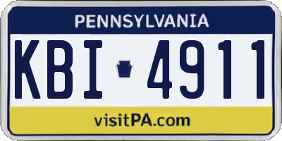PA license plate KBI4911