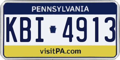 PA license plate KBI4913