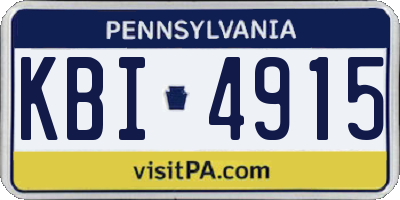 PA license plate KBI4915