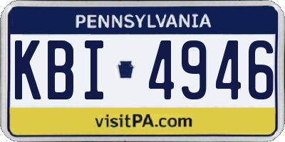 PA license plate KBI4946
