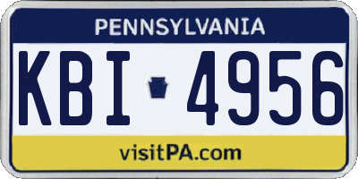 PA license plate KBI4956