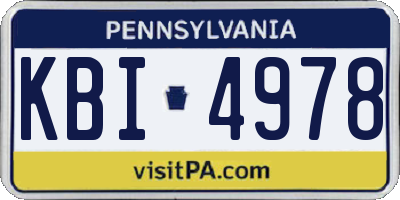 PA license plate KBI4978