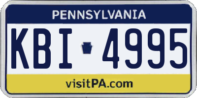 PA license plate KBI4995