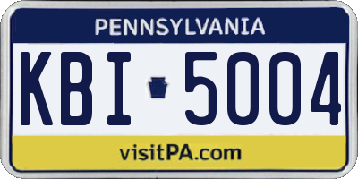 PA license plate KBI5004