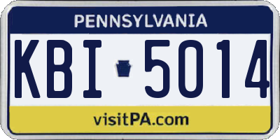PA license plate KBI5014
