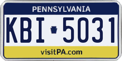 PA license plate KBI5031