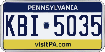 PA license plate KBI5035