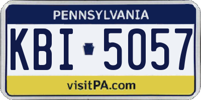 PA license plate KBI5057