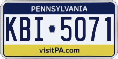 PA license plate KBI5071