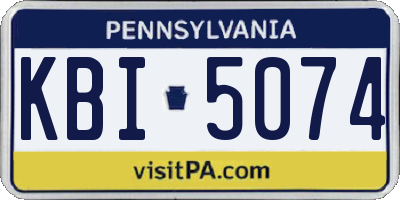 PA license plate KBI5074