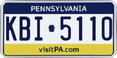 PA license plate KBI5110