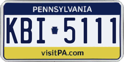 PA license plate KBI5111