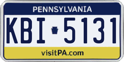 PA license plate KBI5131