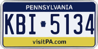 PA license plate KBI5134