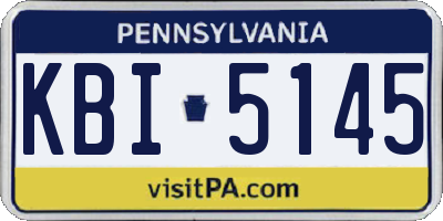 PA license plate KBI5145
