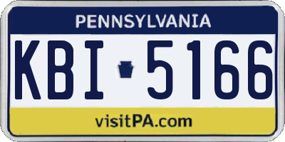 PA license plate KBI5166