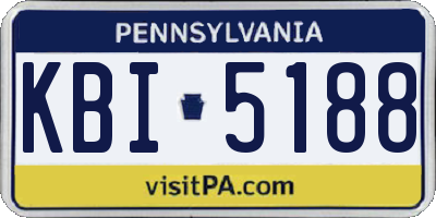 PA license plate KBI5188