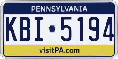 PA license plate KBI5194