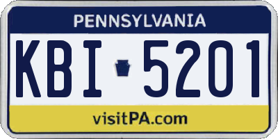 PA license plate KBI5201