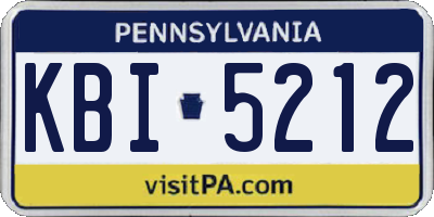 PA license plate KBI5212
