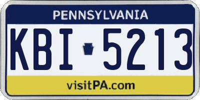 PA license plate KBI5213