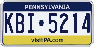 PA license plate KBI5214