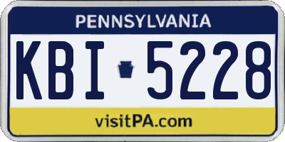 PA license plate KBI5228