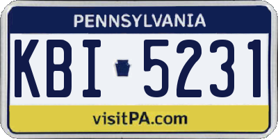PA license plate KBI5231