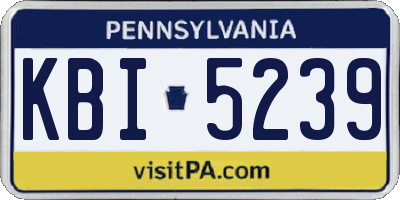 PA license plate KBI5239