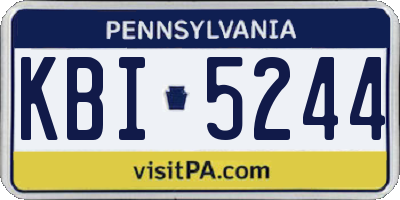 PA license plate KBI5244