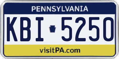 PA license plate KBI5250
