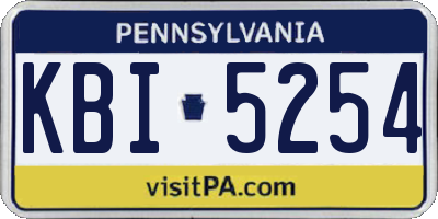 PA license plate KBI5254