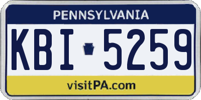 PA license plate KBI5259