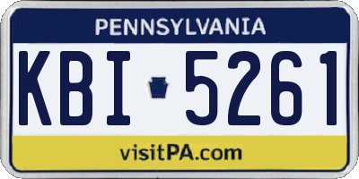 PA license plate KBI5261