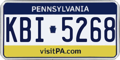 PA license plate KBI5268