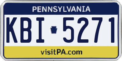 PA license plate KBI5271