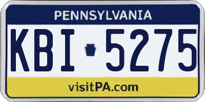 PA license plate KBI5275