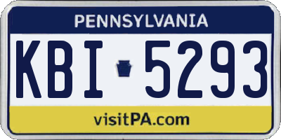 PA license plate KBI5293
