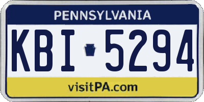 PA license plate KBI5294