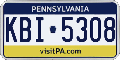 PA license plate KBI5308