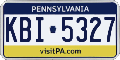 PA license plate KBI5327