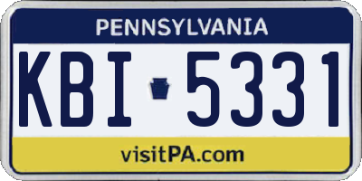 PA license plate KBI5331