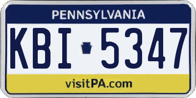 PA license plate KBI5347