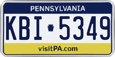 PA license plate KBI5349