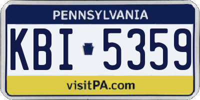 PA license plate KBI5359