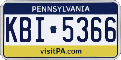 PA license plate KBI5366